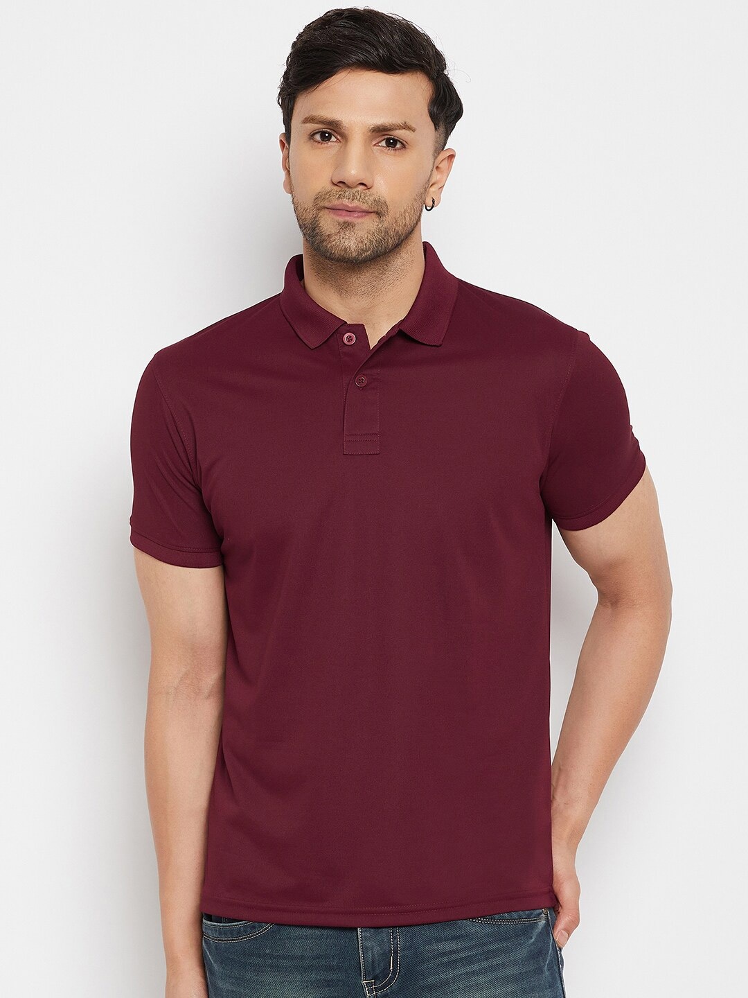 

98 Degree North Polo Collar T-shirt, Burgundy