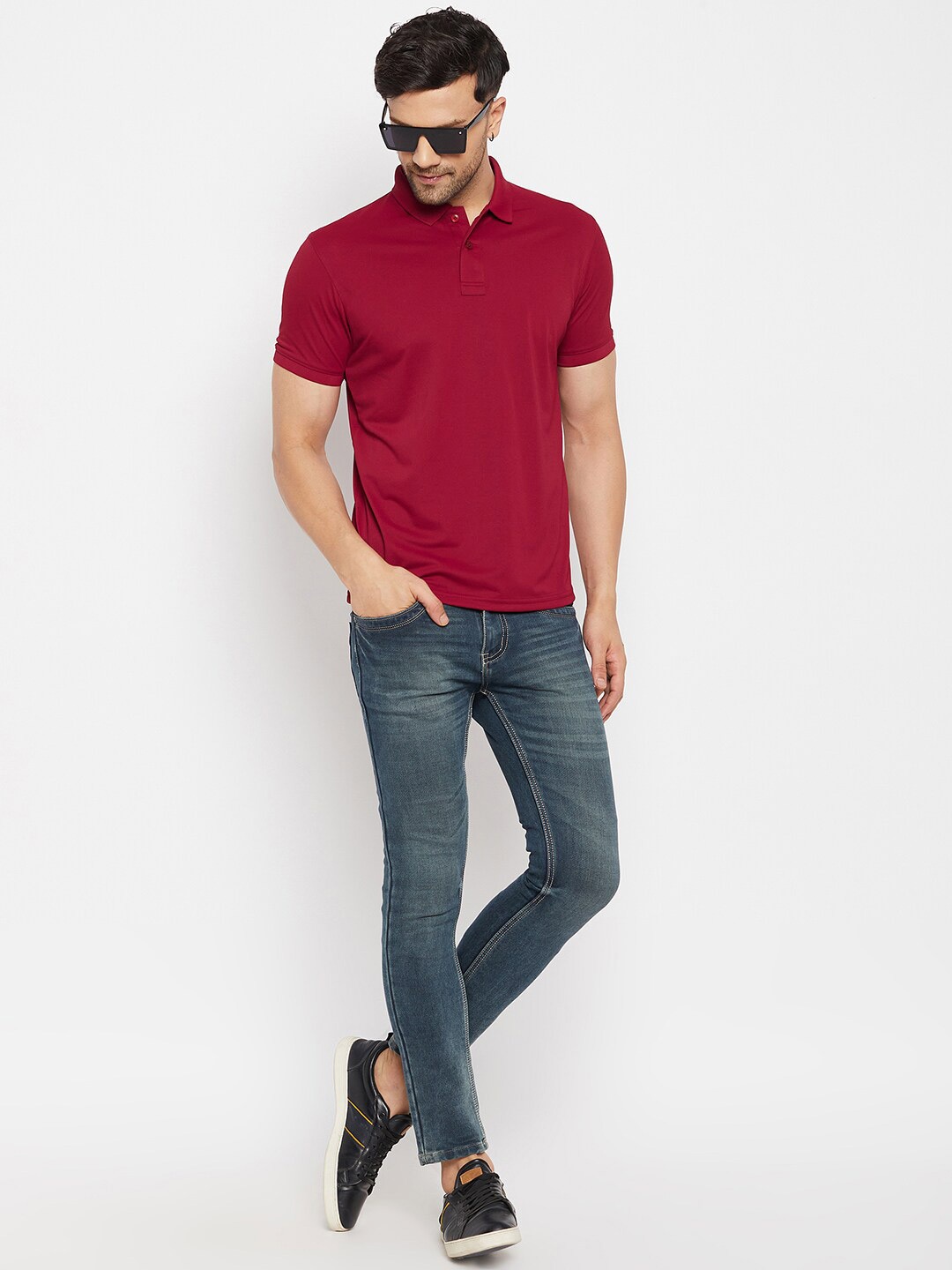 

98 Degree North Polo Collar Short Sleeves Regular T-shirt, Maroon