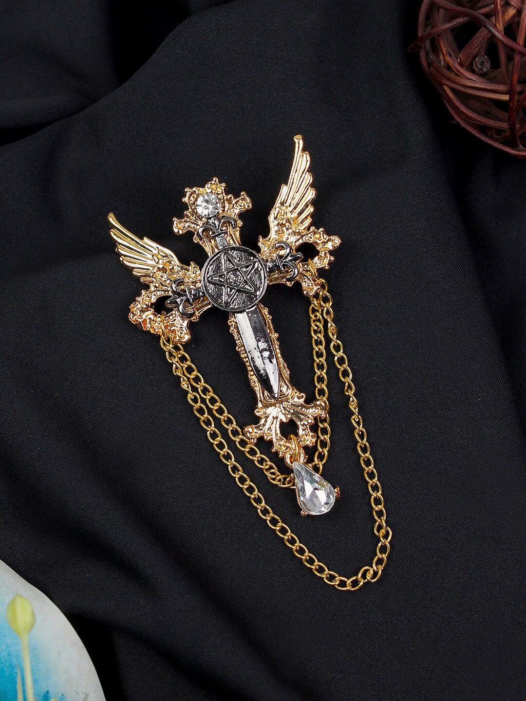 

Kavove Sword of Heaven Charm Brooch, Gold