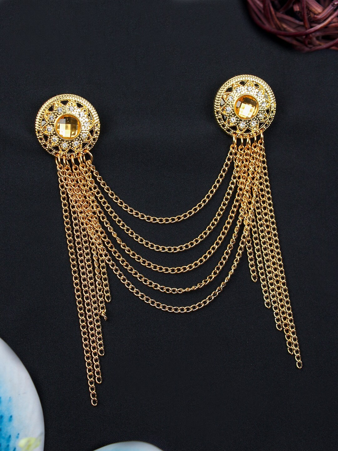 

Kavove Alloy Linked Loops Charm Brooch, Gold