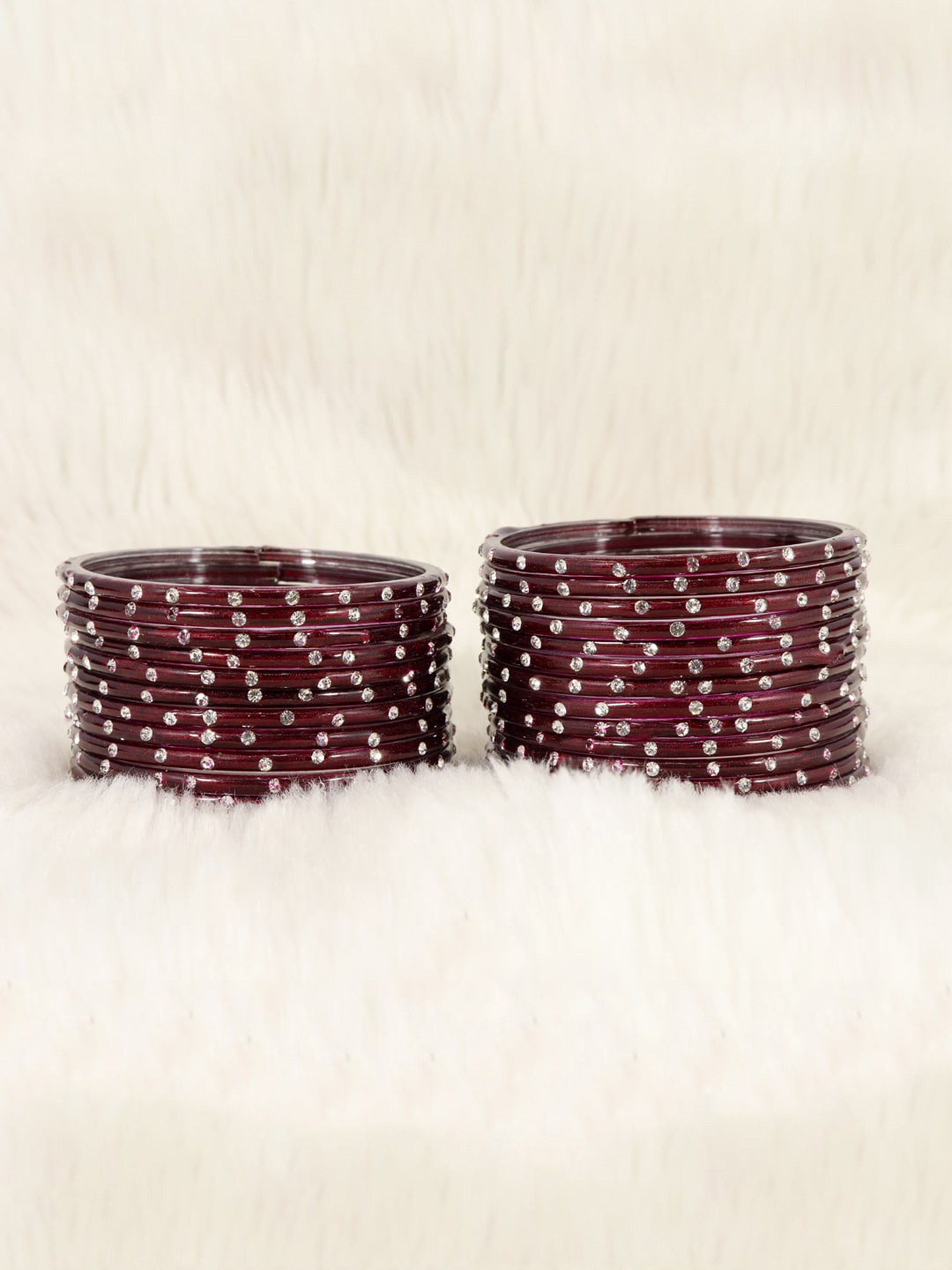 

LAVAZZA Set Of 24 Crystal-Studded Bangle, Maroon