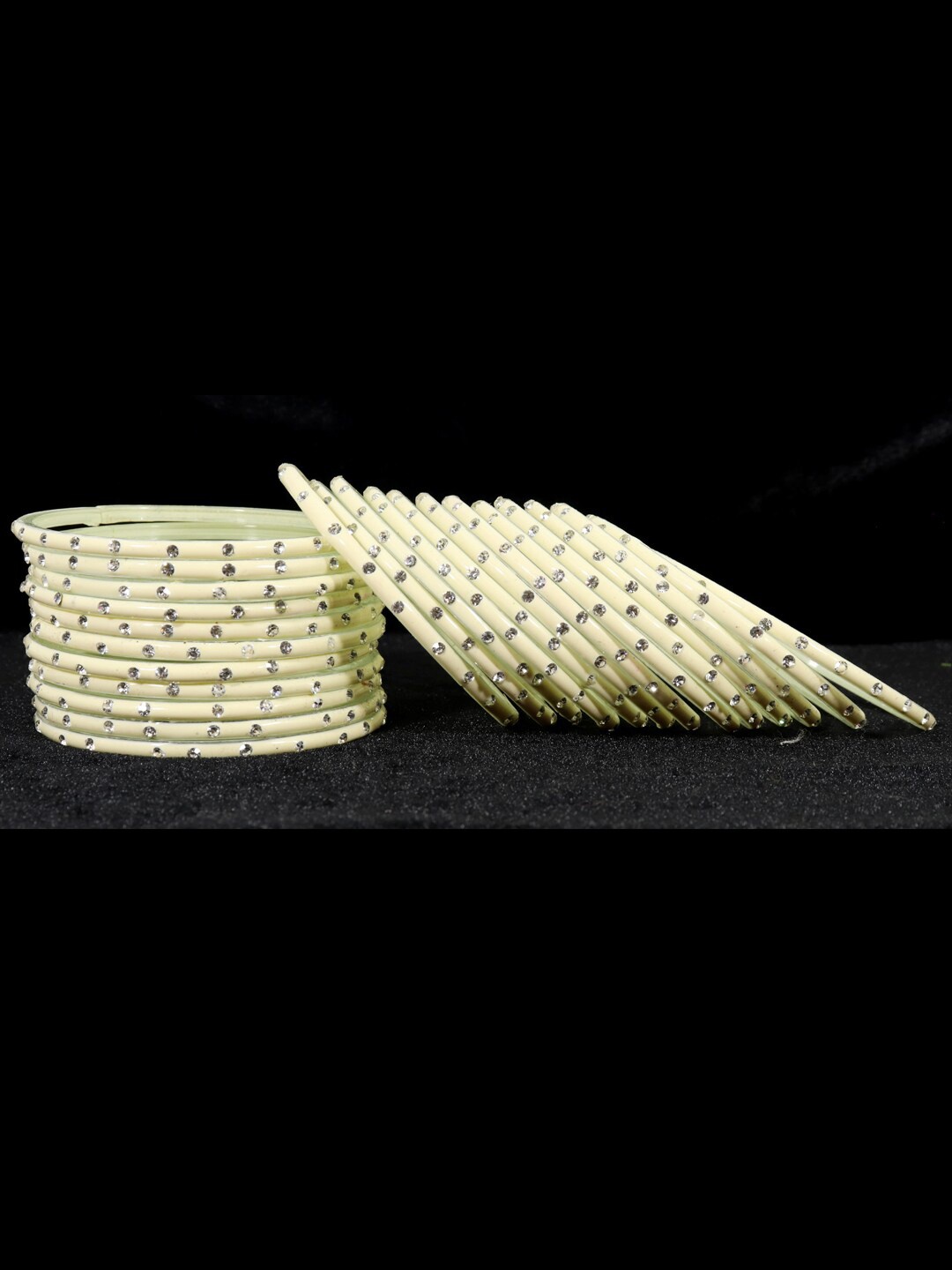 

LAVAZZA Set Of 24 Crystal-Studded Bangles, Cream