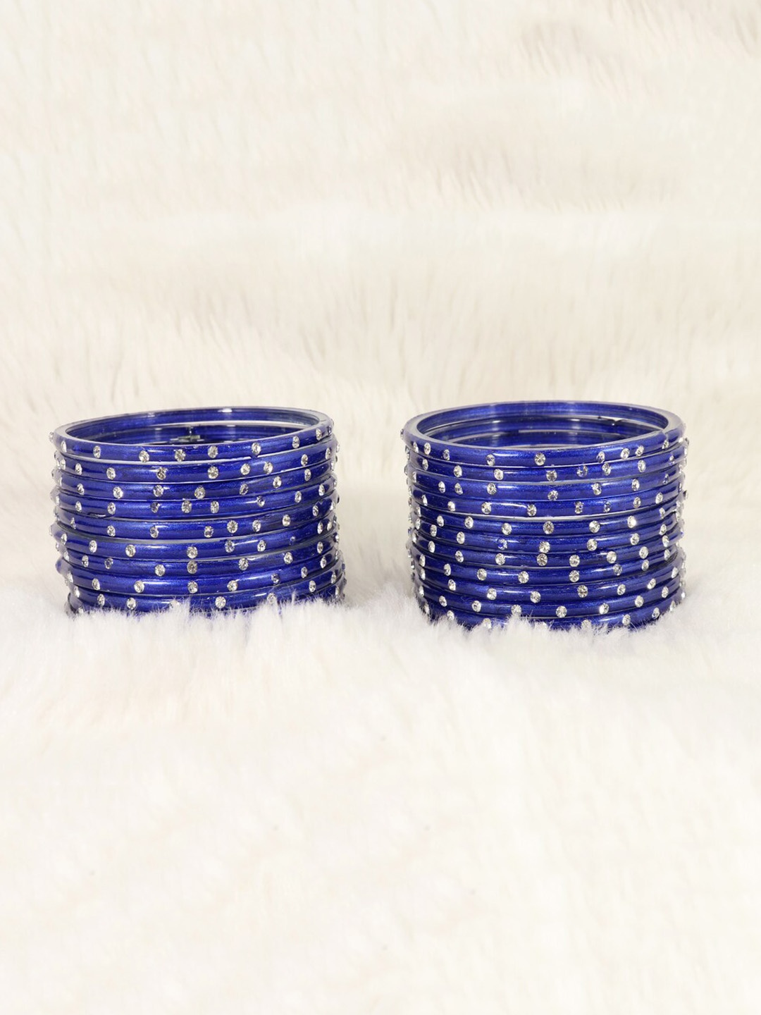 

LAVAZZA Set Of 24 Crystal Studded Bangle, Navy blue