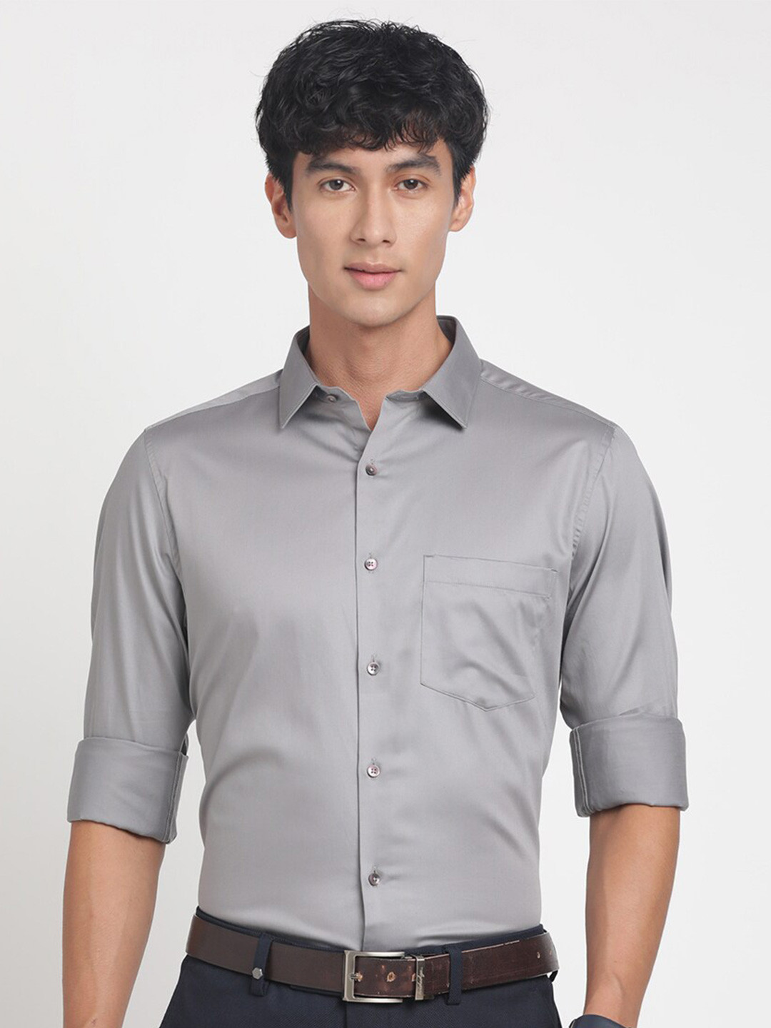 

Turtle Standard Pure Cotton Formal Shirt, Grey