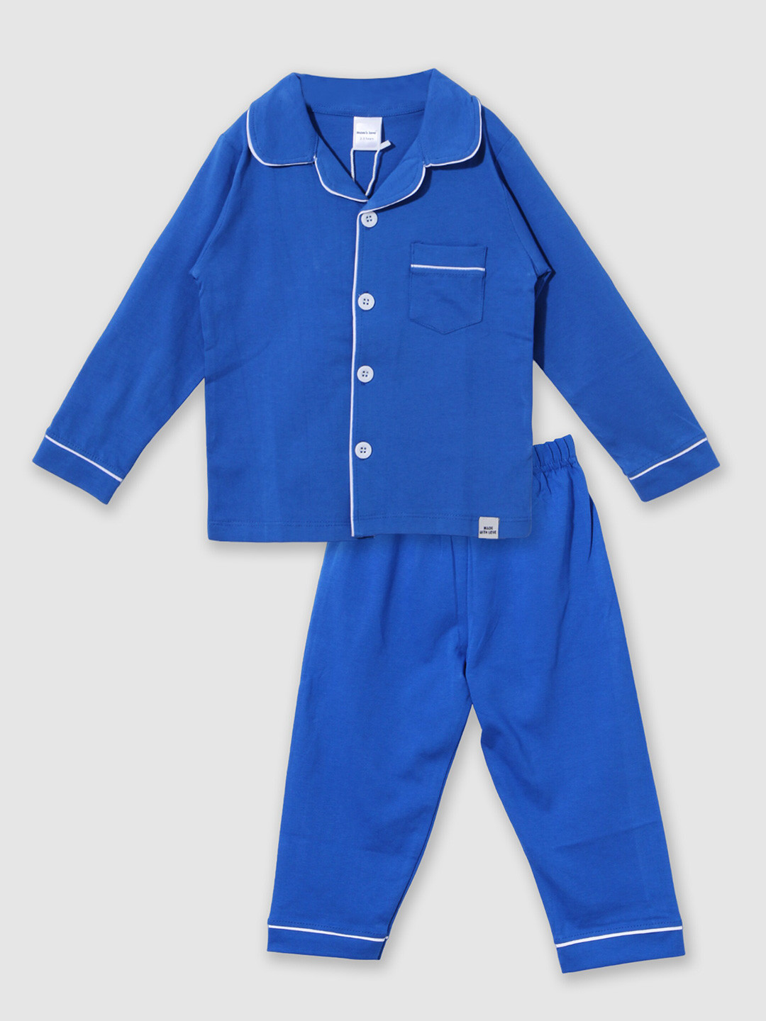 

Moms Love Kids Pure Cotton Night Suit, Blue