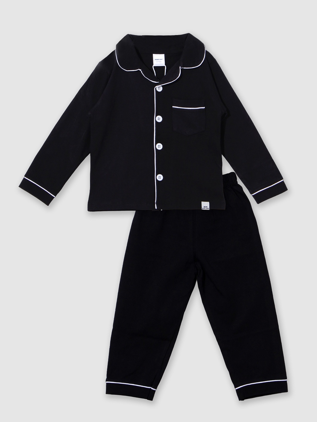 

Moms Love Kids Pure Cotton Night Suit, Black