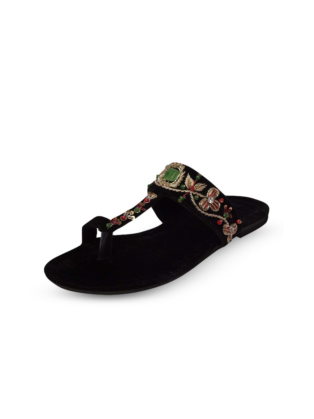 

ALL ABOUT TOE Embellished One Toe Flats, Black