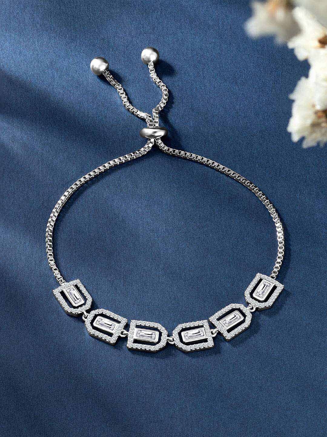 

Peora Silver-Plated Cubic Zirconia Charm Bracelet