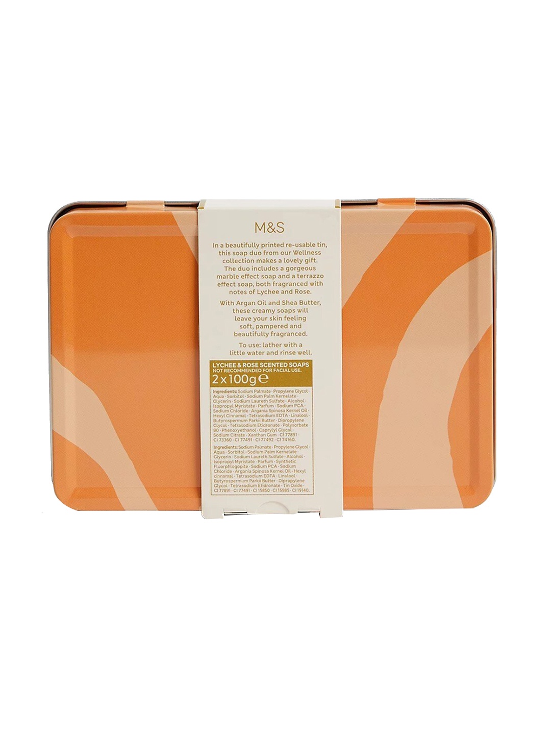 

Marks & Spencer The Wellness Collection Set Of 2 Lychee & Rose Scented Soap - 100g Each, Orange