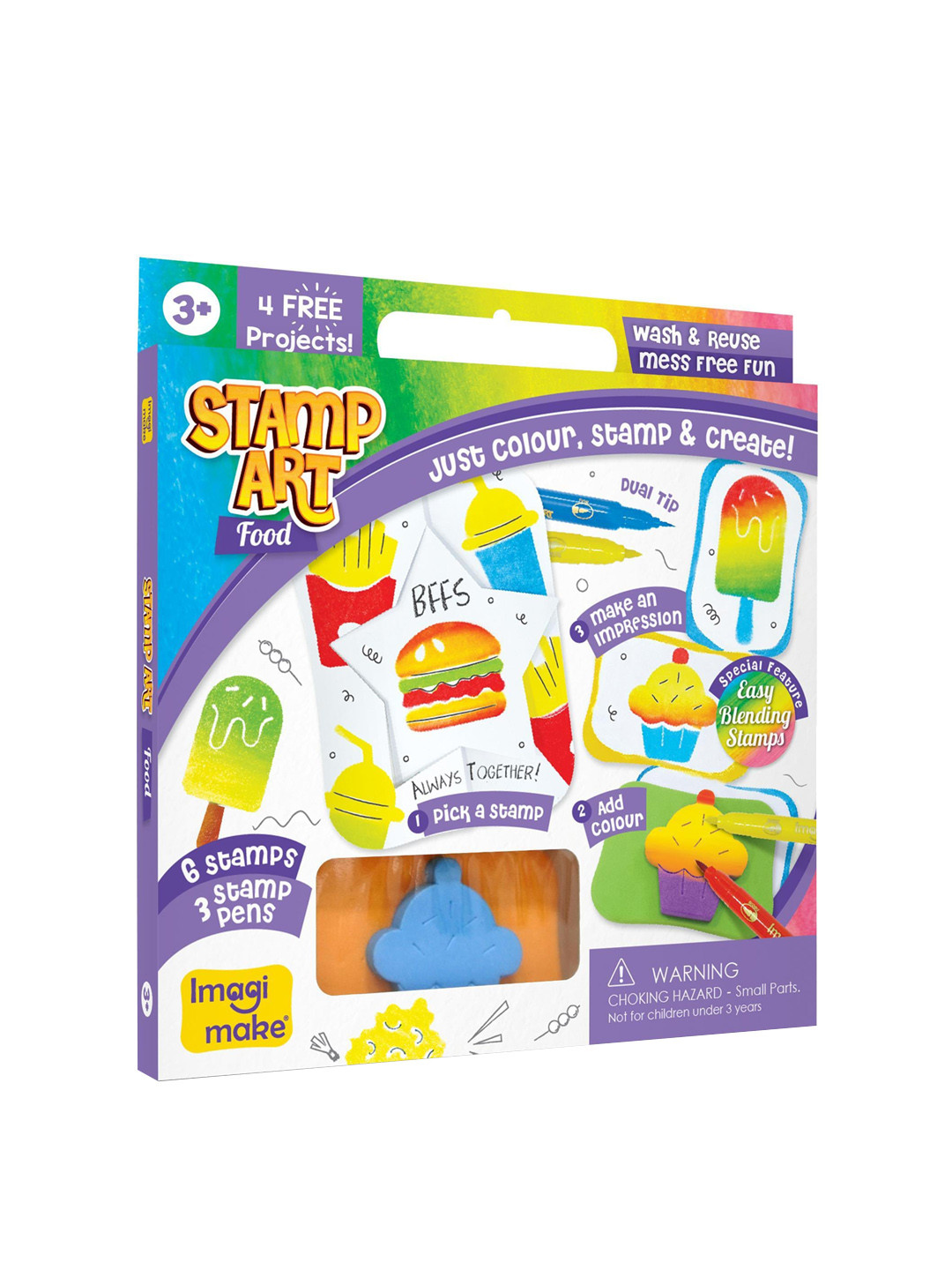 

Imagimake Kids Stamp Art Food Colouring & Stamping Set, Green