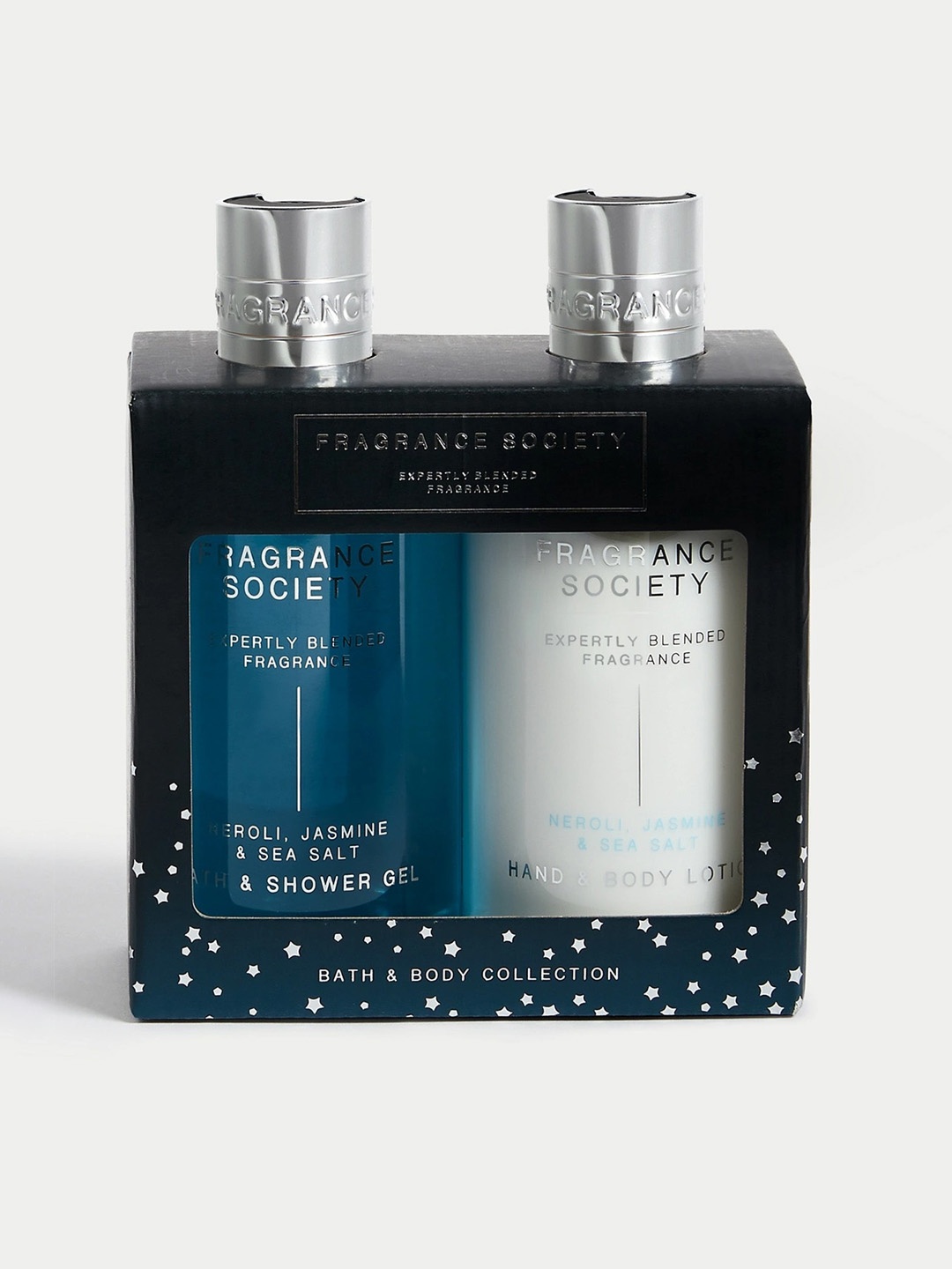 

Marks & Spencer Fragrance Society Set OF 2 Bath & Shower Gel-Hand & Body Lotion-265ml Each, White