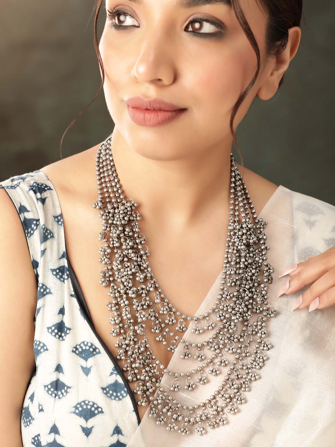 

Rubans Silver-Plated Layered Necklace