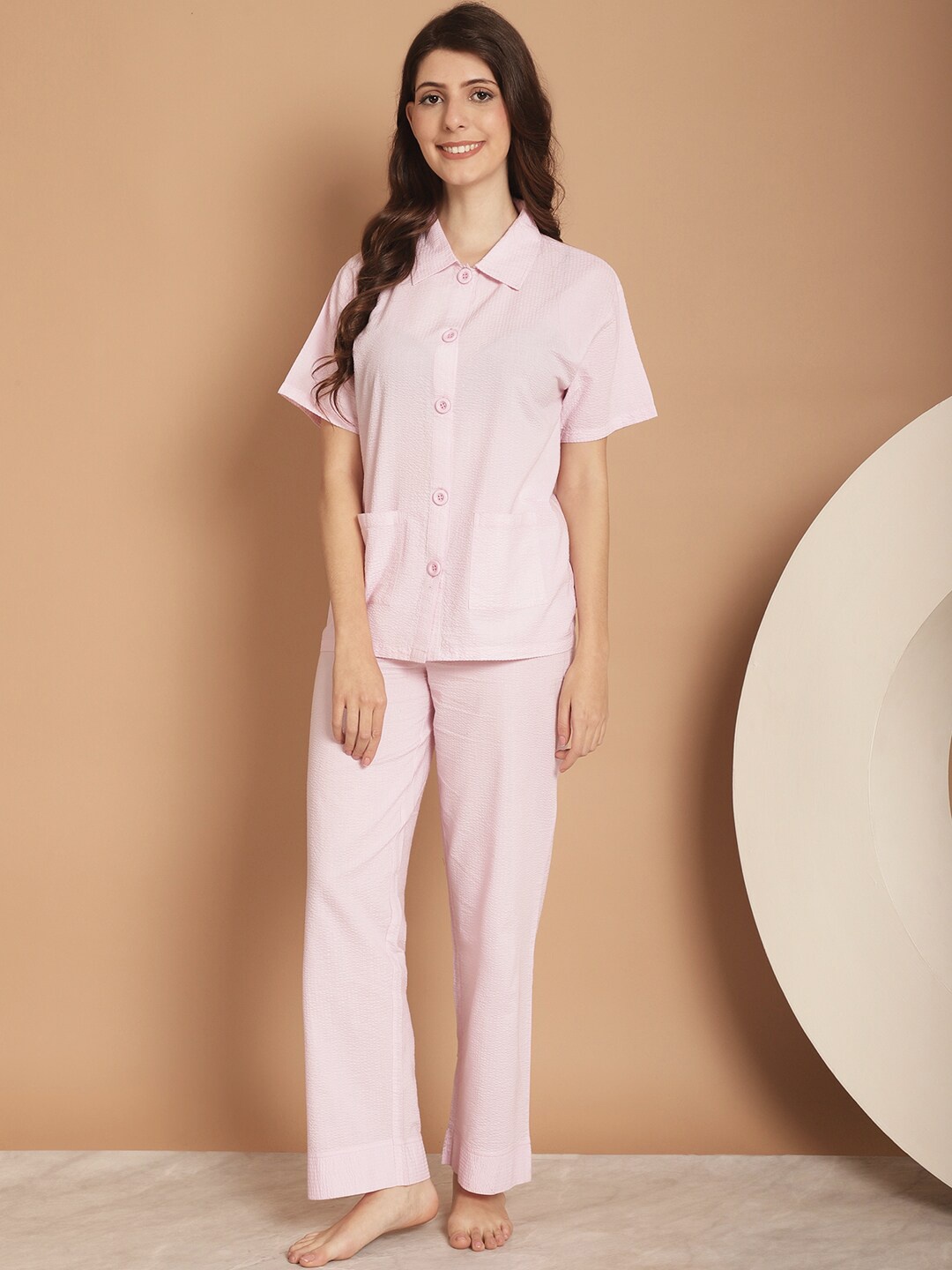 

Kanvin Pink Pure Cotton Night suit