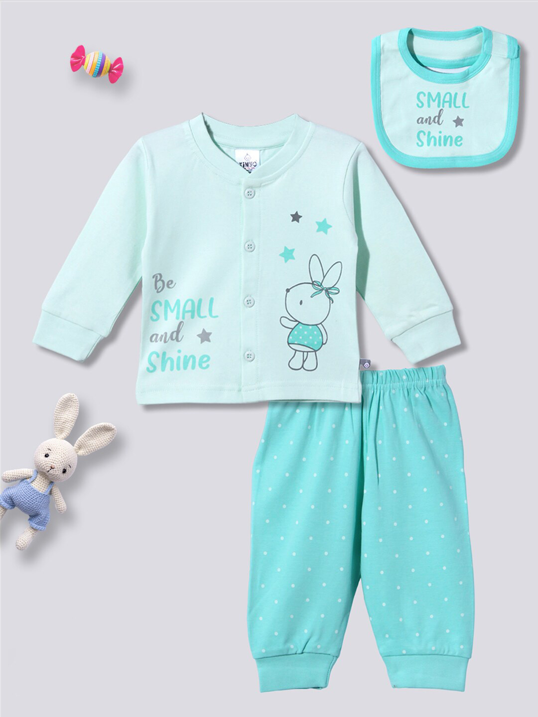 

Moms Love Boys Printed Pure Cotton Top with Joggers, Green