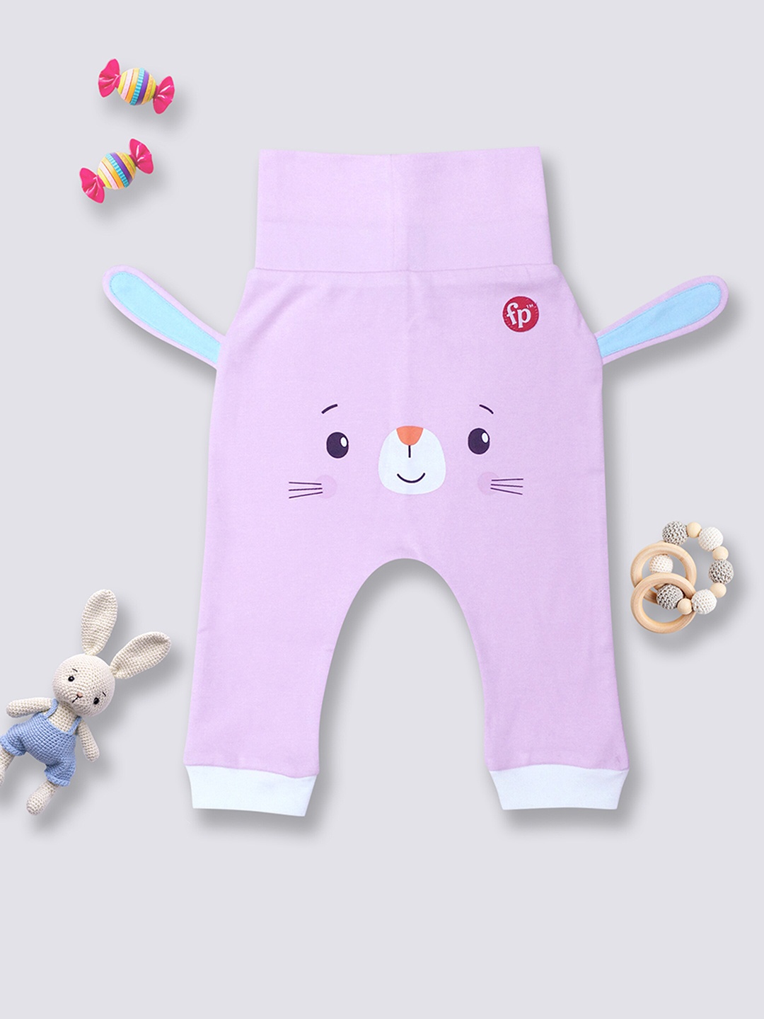 

Moms Love Infants Self-Design Pure Cotton Lounge Pants, Pink