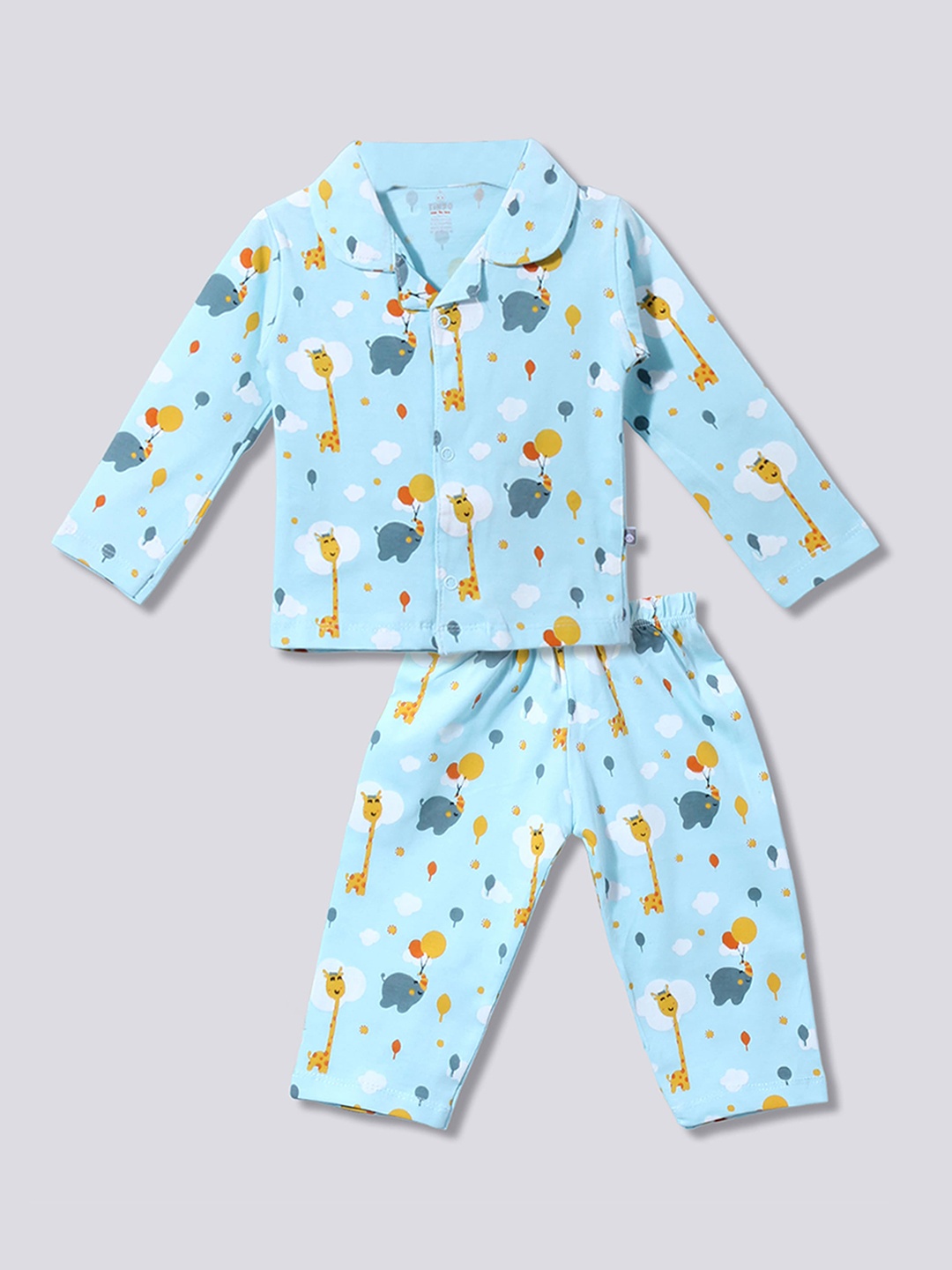 

Moms Love Girls Printed Night suit, Blue
