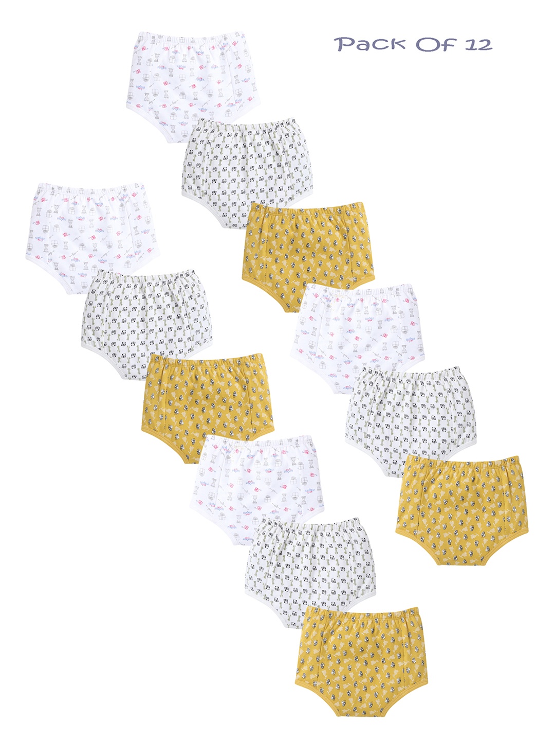 

Little Angels Infants Pack Of 12 Conversational Printed Cotton Potty Briefs, White