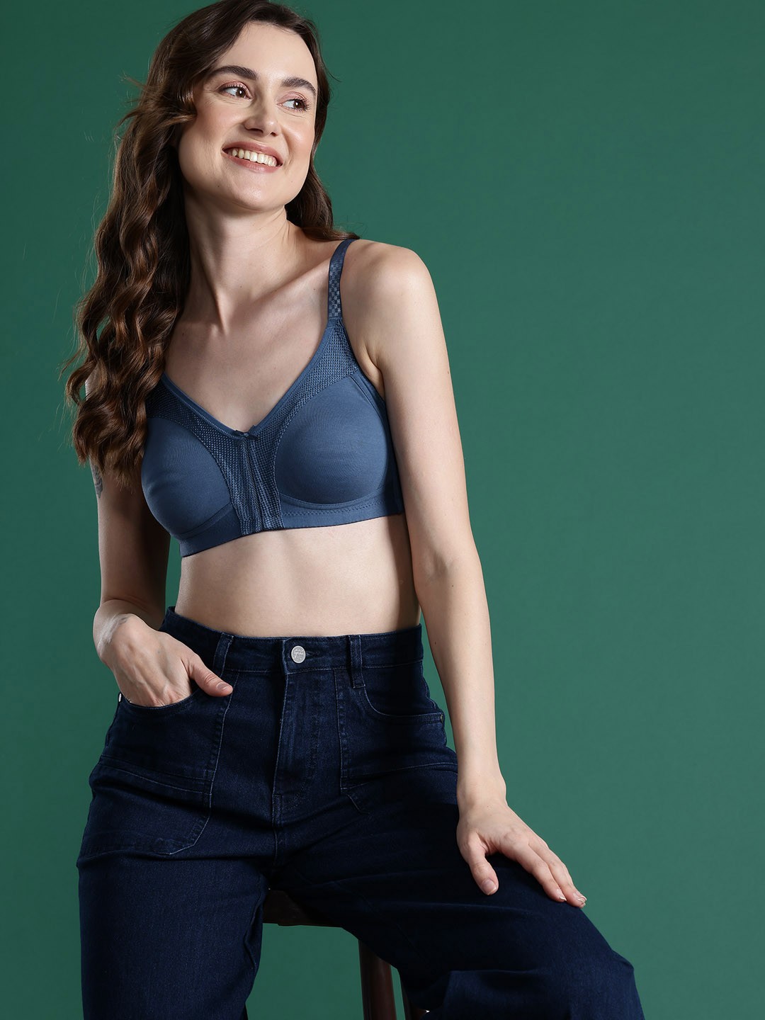 

DressBerry Rapid-Dry Full Coverage Bra 1249, Navy blue