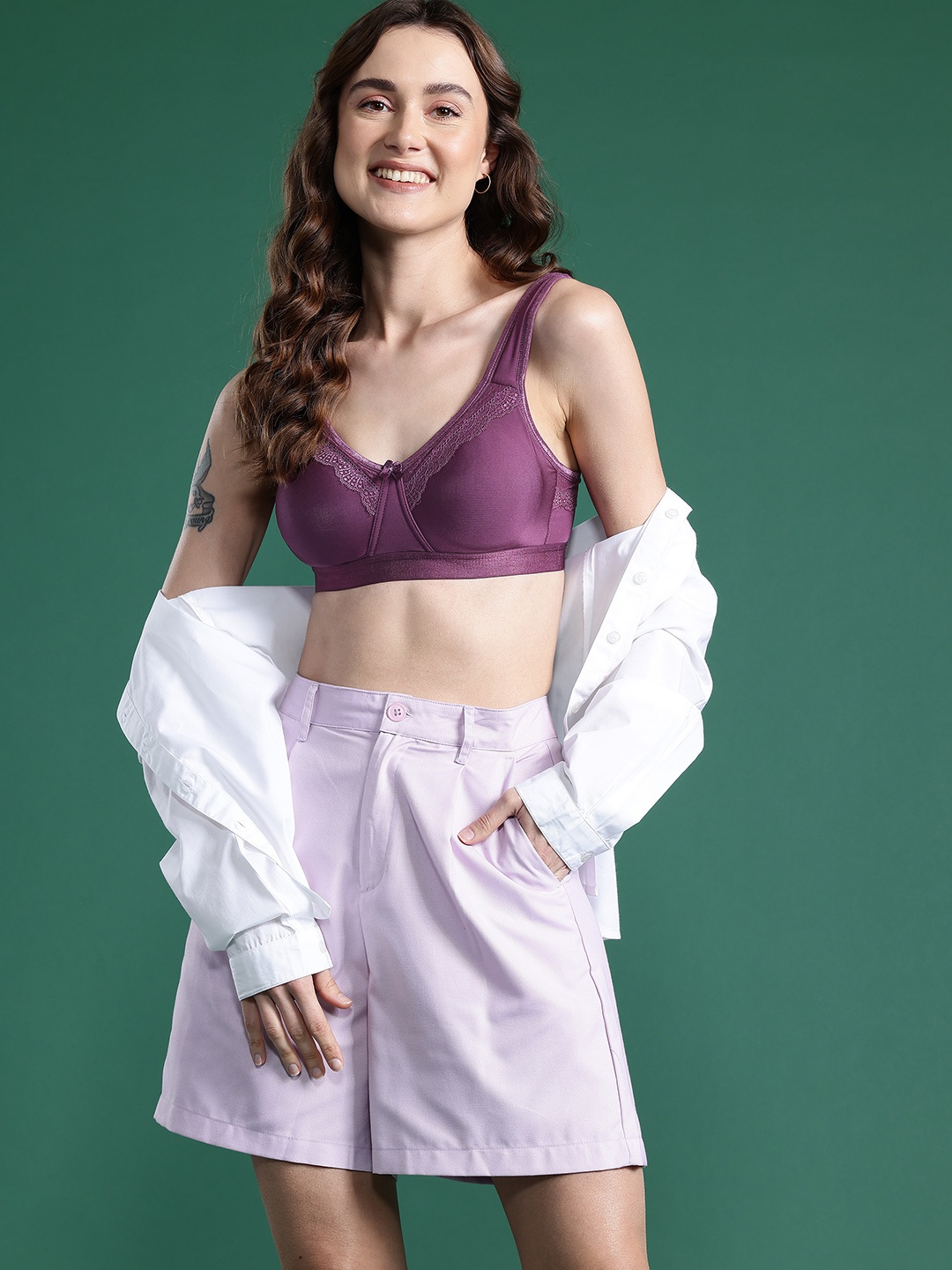 

DressBerry Rapid-Dry Non-Padded Full Coverage Bra, Purple