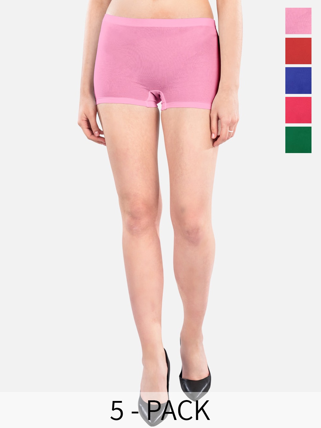 

indian flower Women Pack Of 5 Assorted Mid-Rise Dri-FIT Sports Shorts