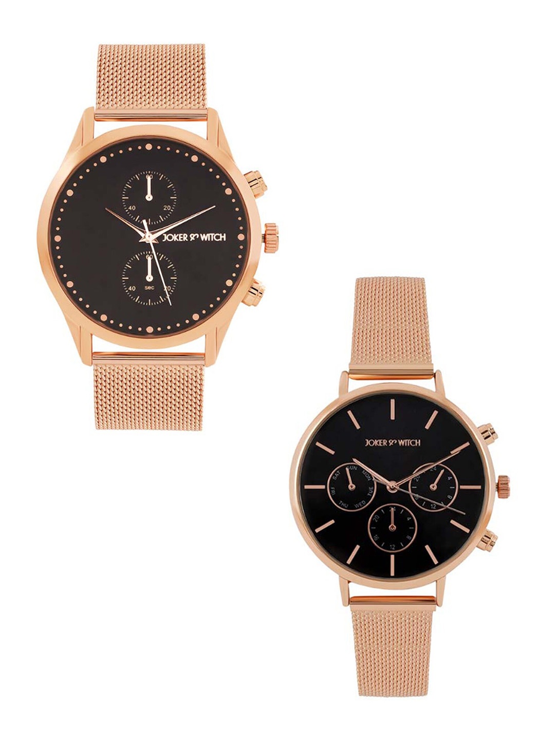 

JOKER & WITCH Unisex Analogue Couple Watch, Rose gold