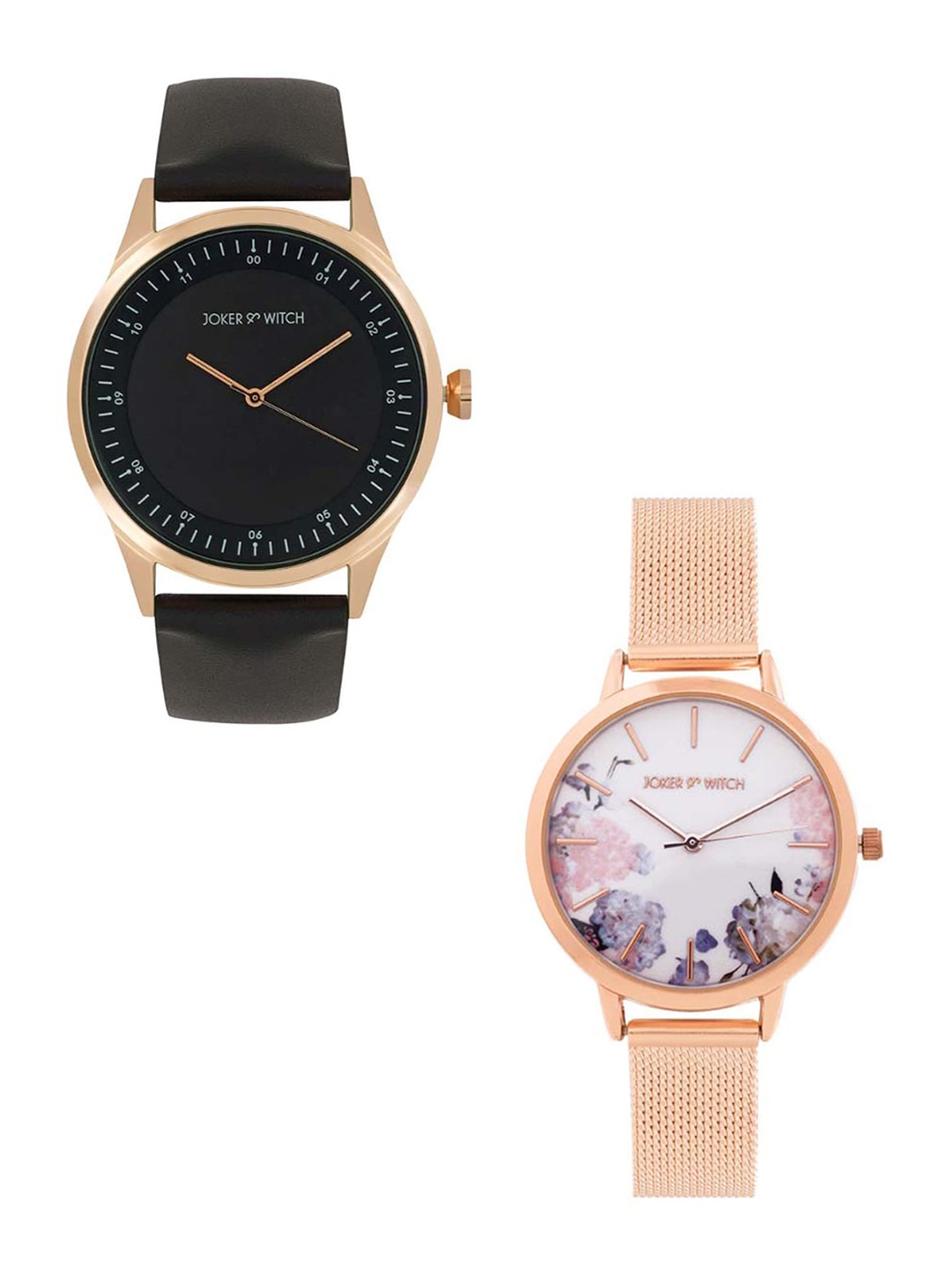 

JOKER & WITCH Unisex Dial & Leather Straps Analogue Watch, Rose gold