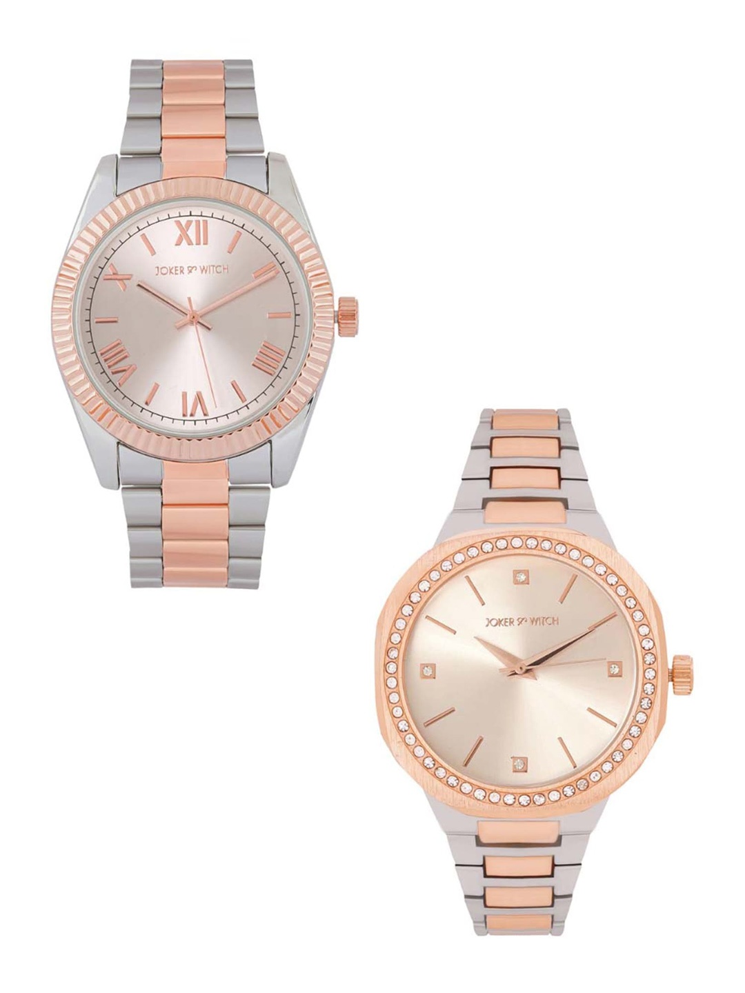 

JOKER & WITCH Unisex Analogue Couple Watch, Rose gold