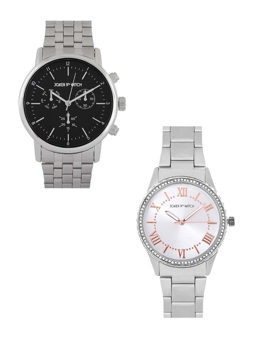 

JOKER & WITCH Gatsby & Daisy Analogue Couple Watches, Silver