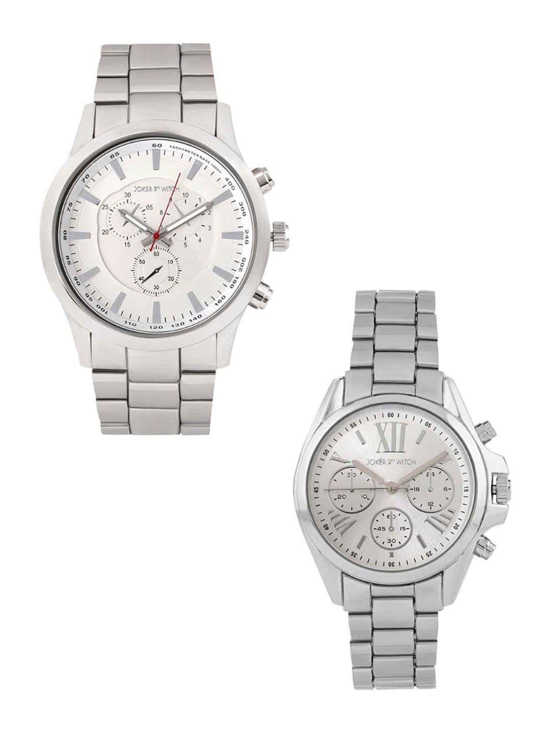 

JOKER & WITCH Set Of 2 Casey & Izzie Couple Analogue Watches JWJCW402, Silver