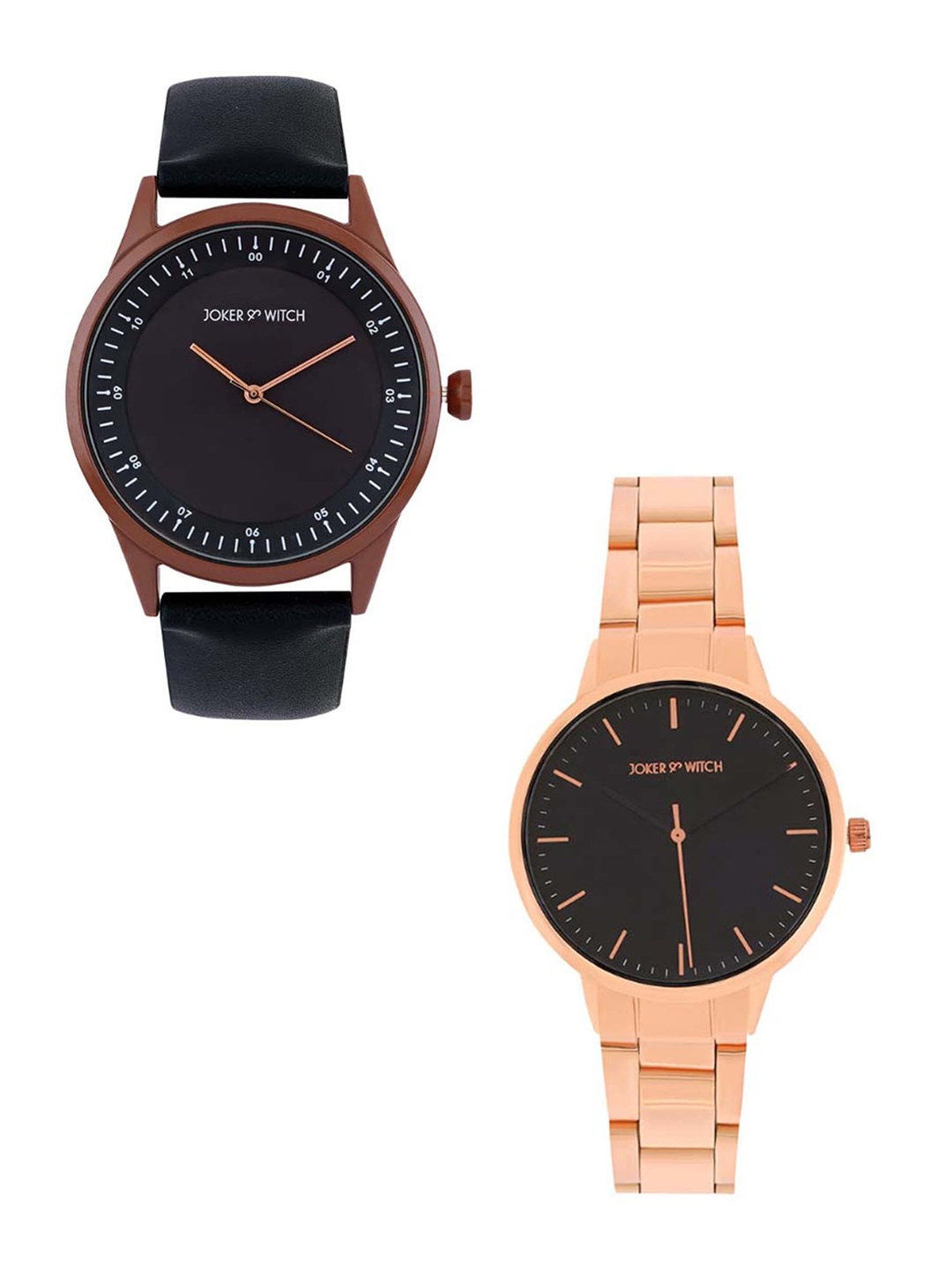 

JOKER & WITCH Unisex Klaus & Dave His and Her Watches JWJCW436, Rose gold