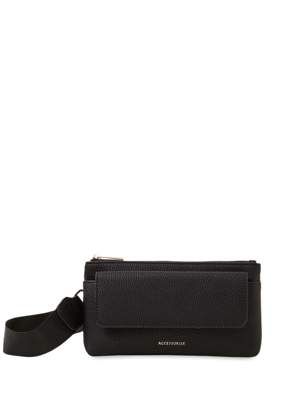 

Accessorize London Front Flap Phone Bag, Black