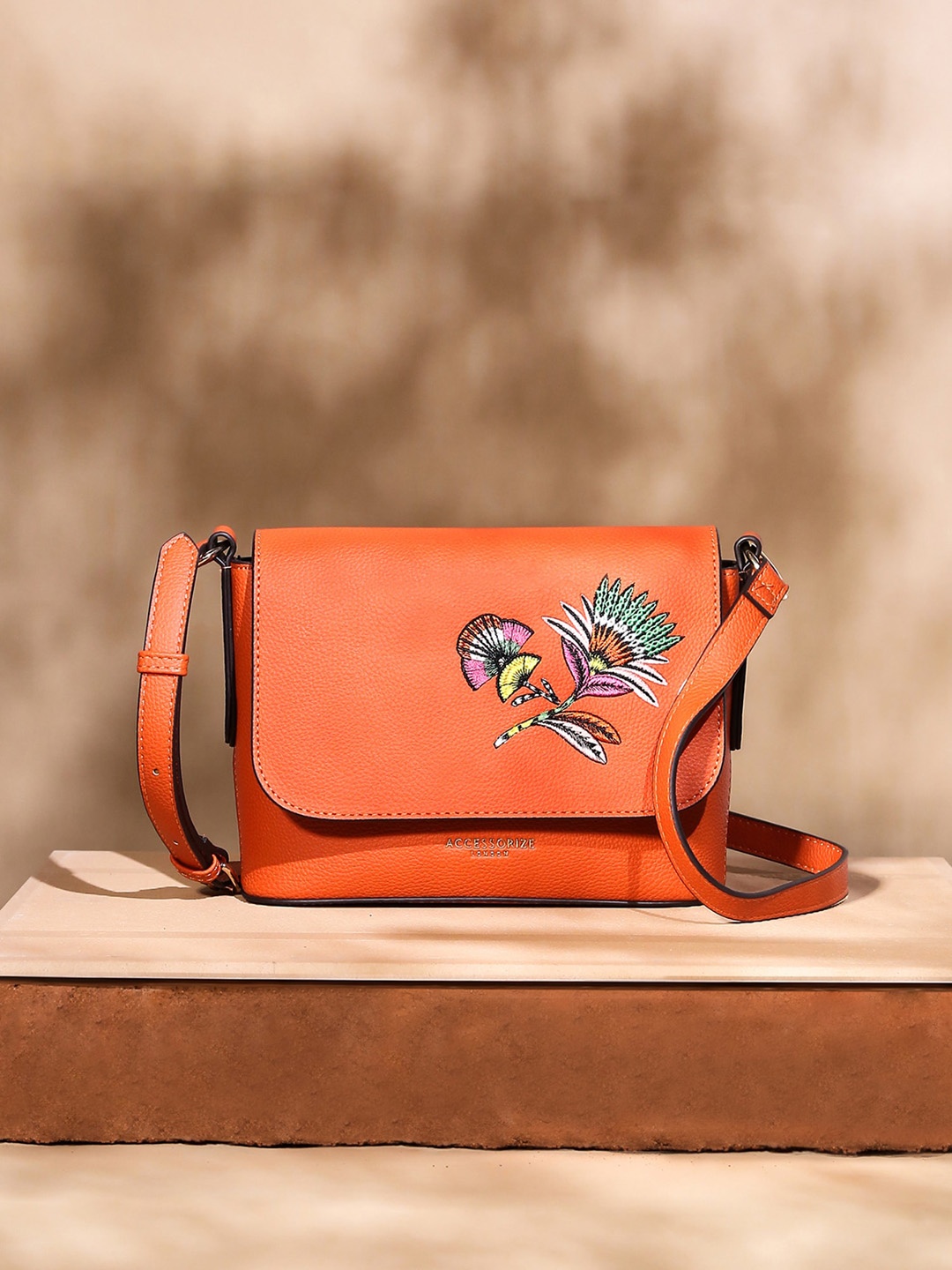 

Accessorize London Embroidered Cross-Body Bag, Orange