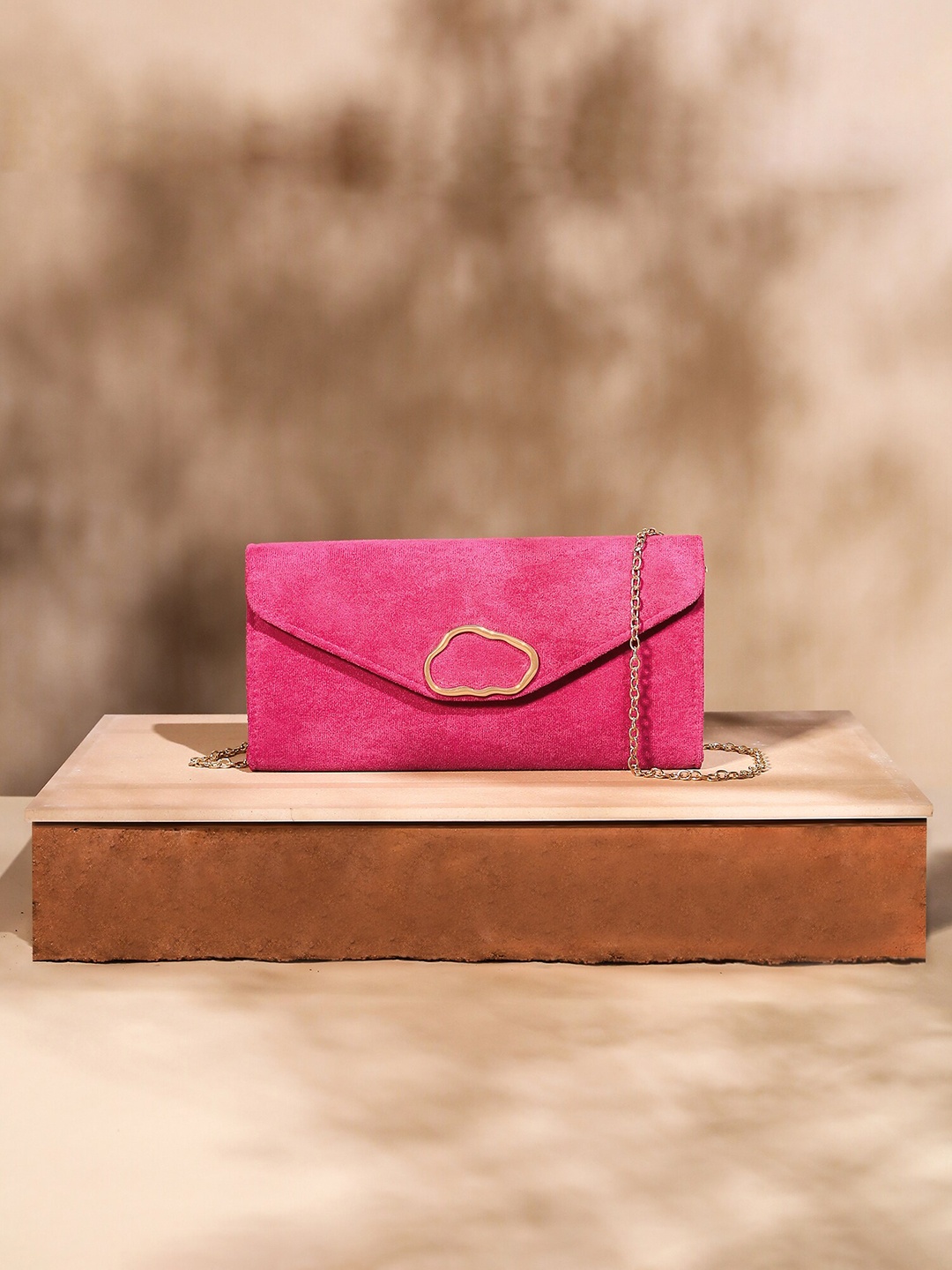 

Accessorize London Suedette Box Clutch Bag, Fuchsia