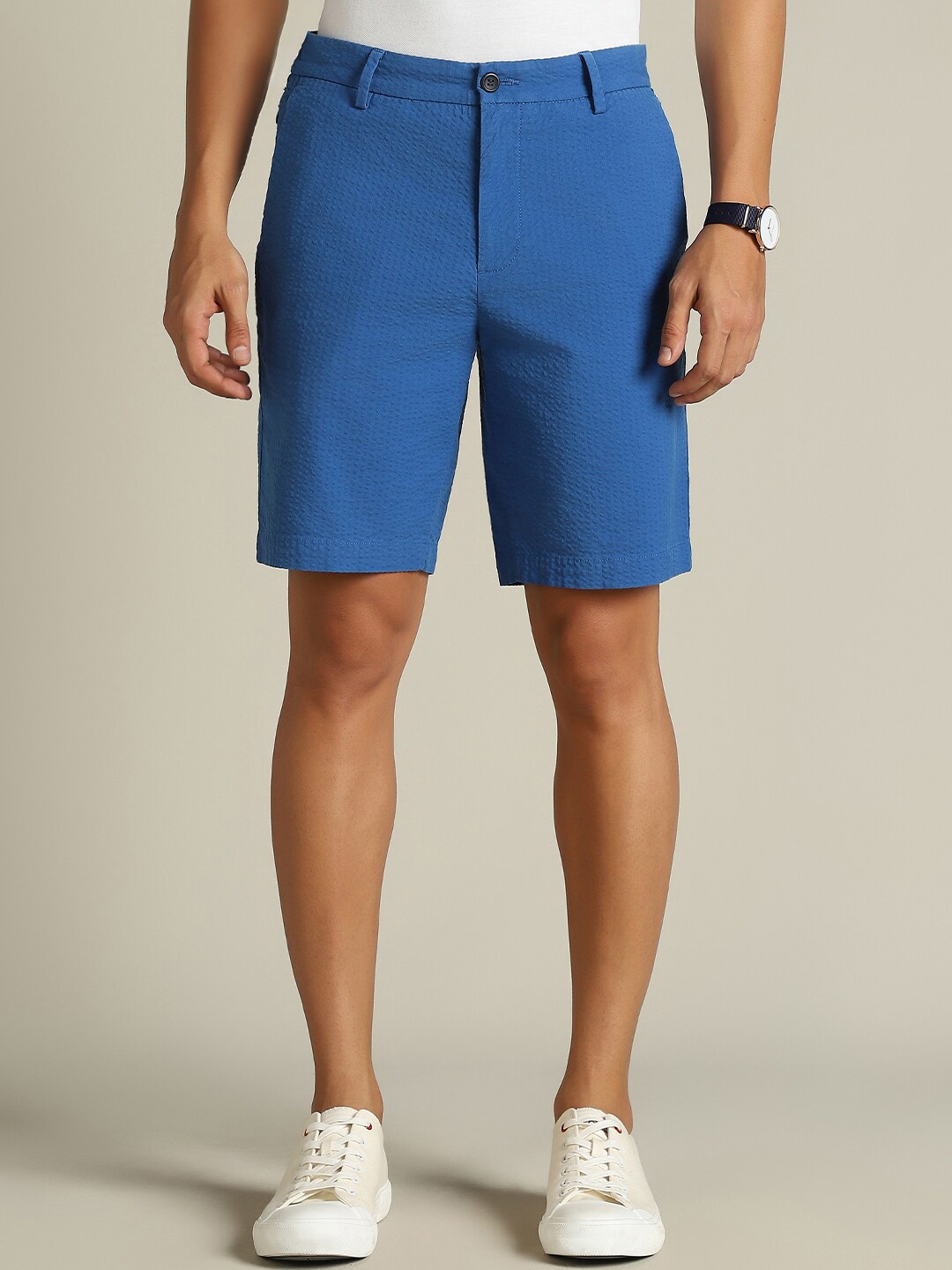 

Dockers Men Mid Rise Slim Fit Shorts, Blue