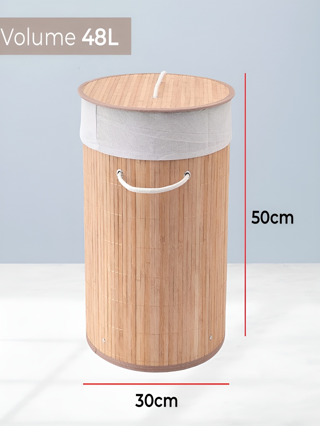 

Kuber Industries Beige Foldable Laundry Basket With Lid