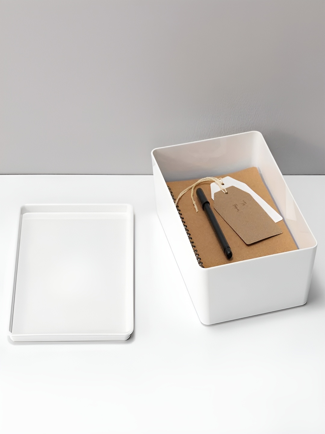 

Kuber Industries White Storage Box With Lid