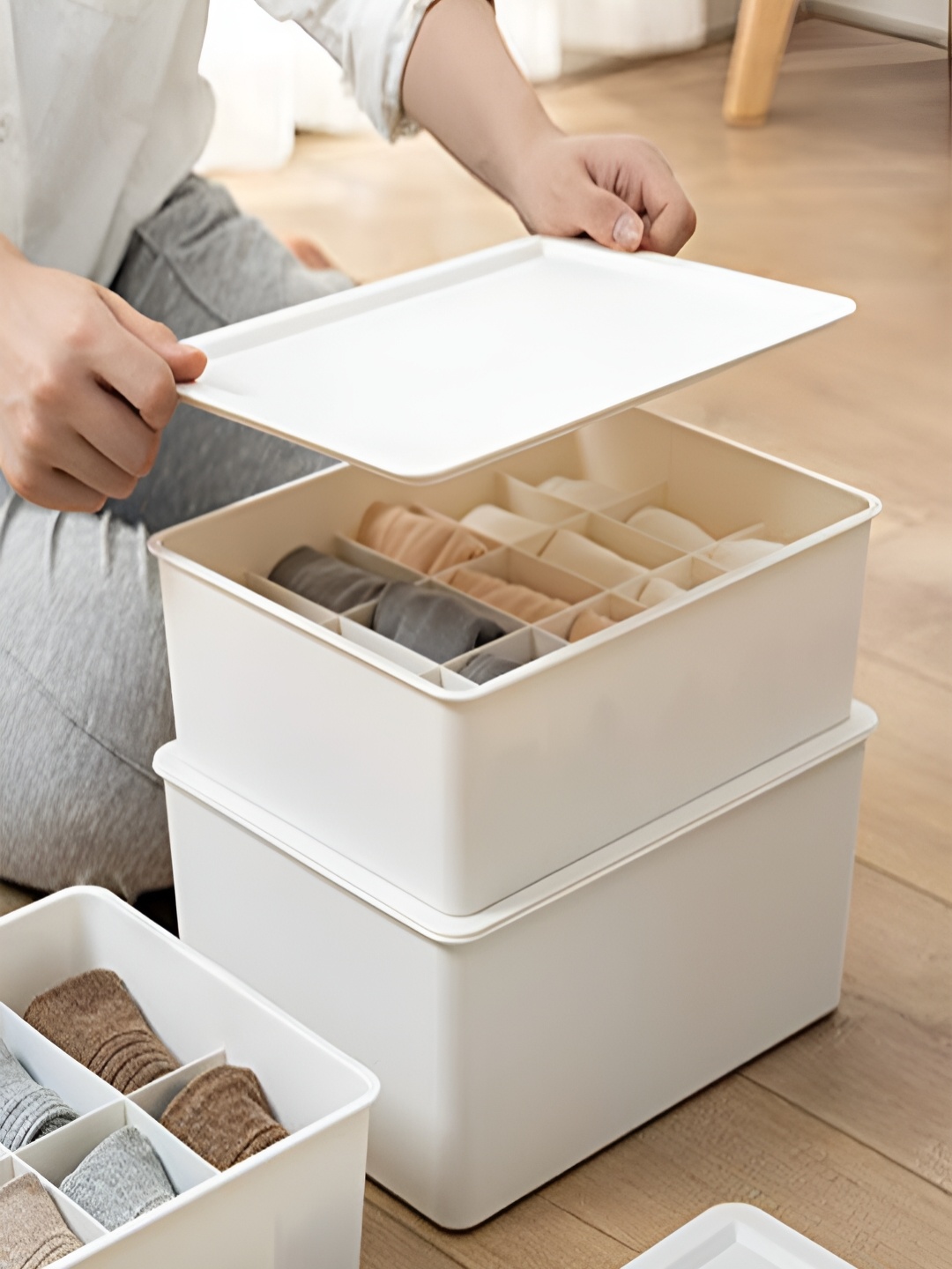 Kuber Industries White Regular Multi-Utility Organisers