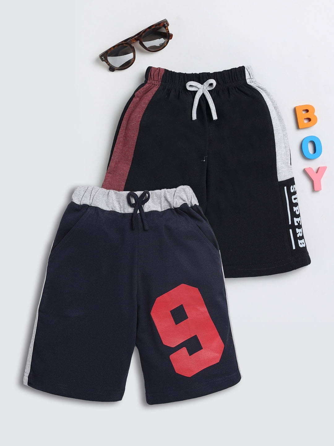 Toonyport Boys Pack of 2 Printed Cotton Shorts, Multi