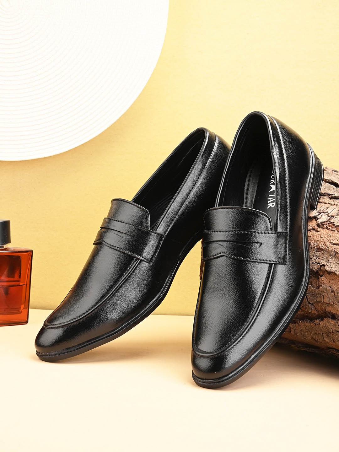 

FOUR STAR TRUCK SALES Men Textured Formal Loafers, Black