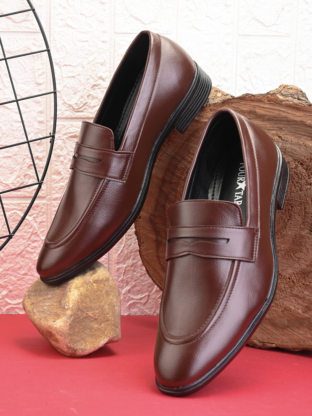 

FOUR STAR TRUCK SALES Men Textured Formal Loafers, Brown