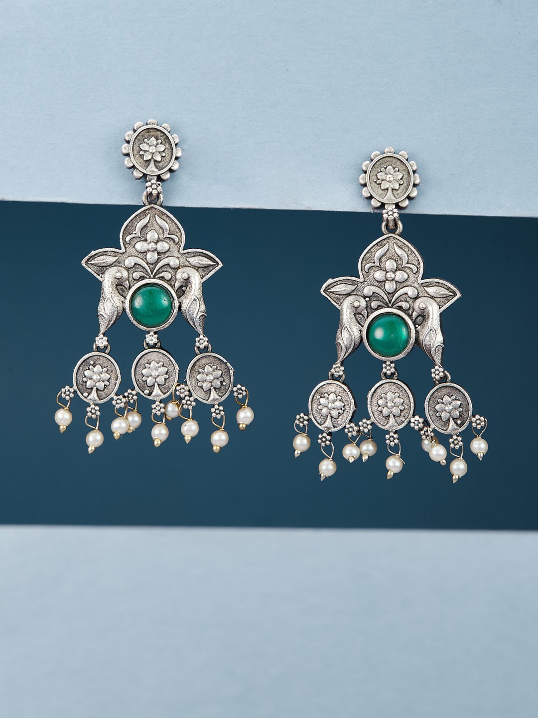 

ATIBELLE Silver-Plated Contemporary Drop Earrings
