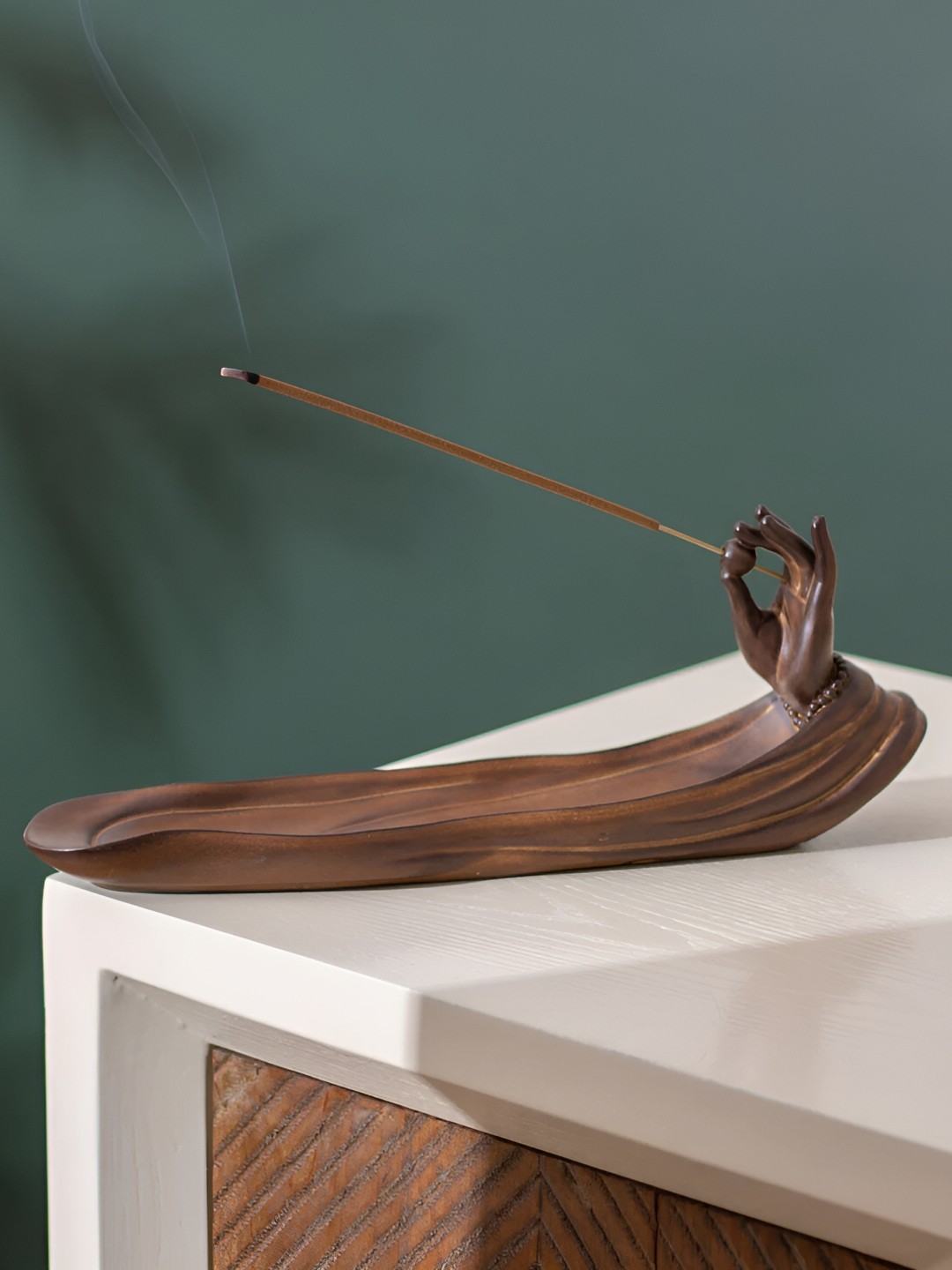 

THEDECORKART Brown Buddha's Hand Incense Stick Holder