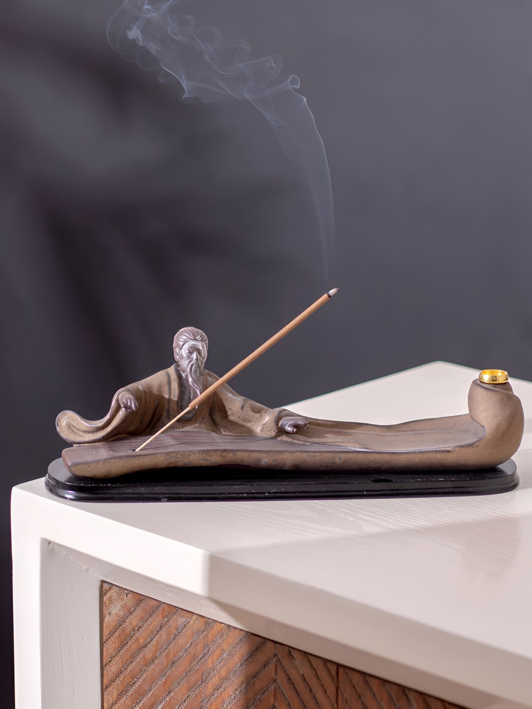 

THEDECORKART Brown Piano Backflow Waterfall Incense Burner