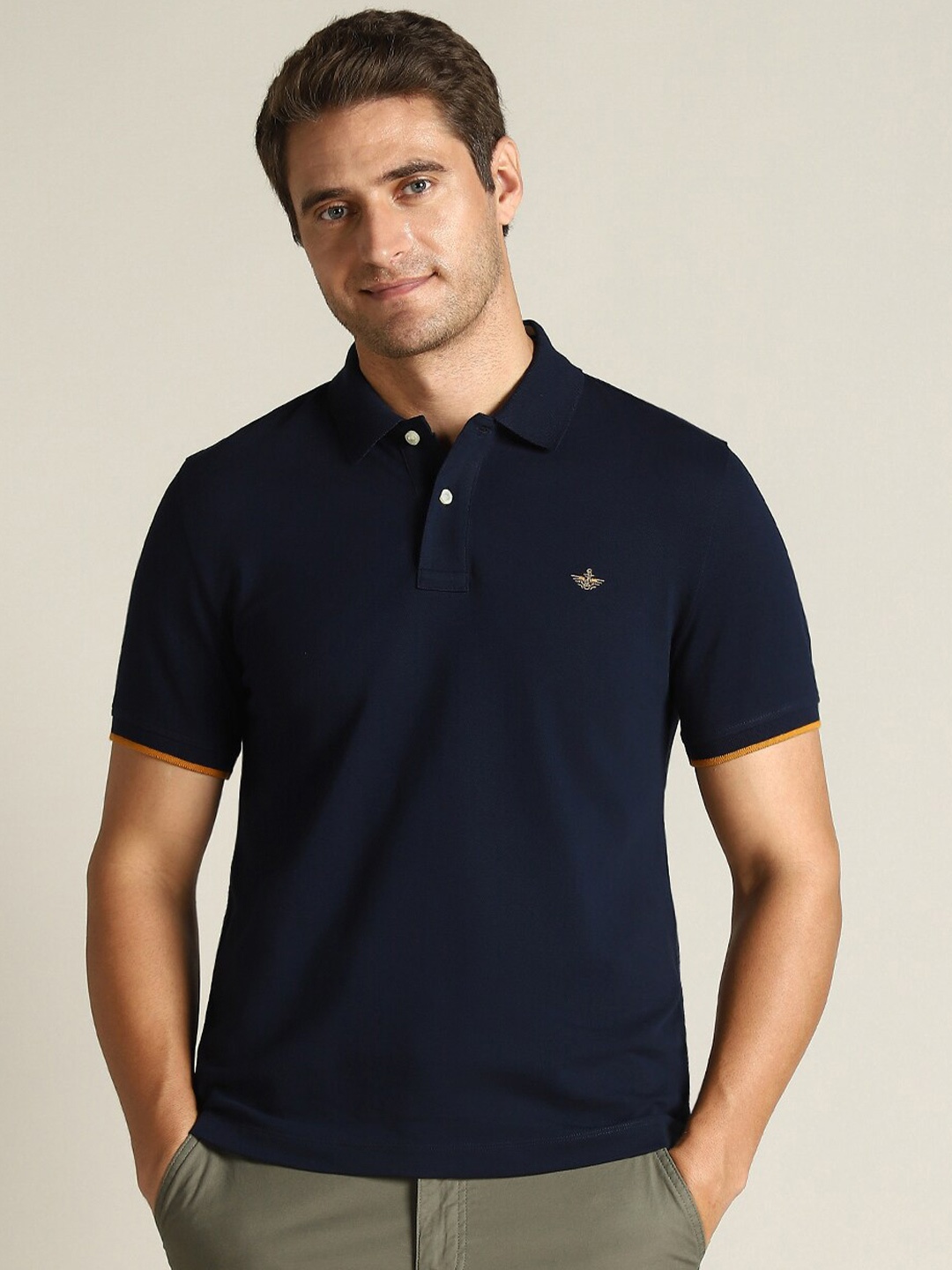 

Dockers Men Solid Polo Collar Classic Fit T-Shirt, Blue