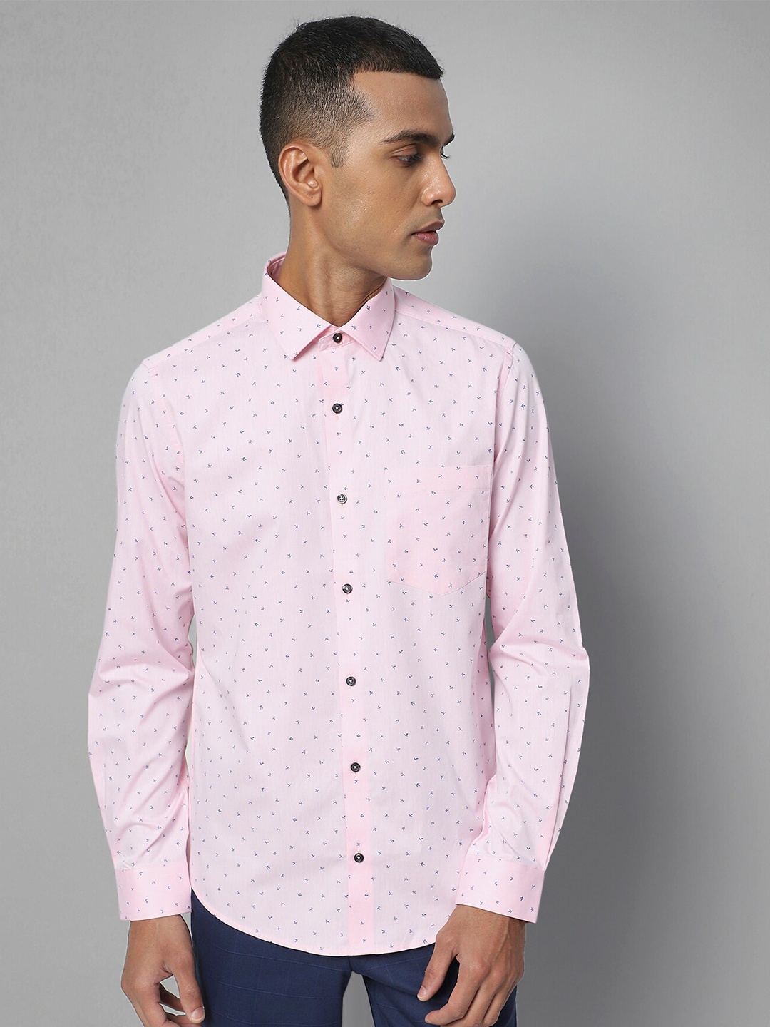 

Turtle Standard Micro Dity Printed Pure Cotton Formal Shirt, Pink