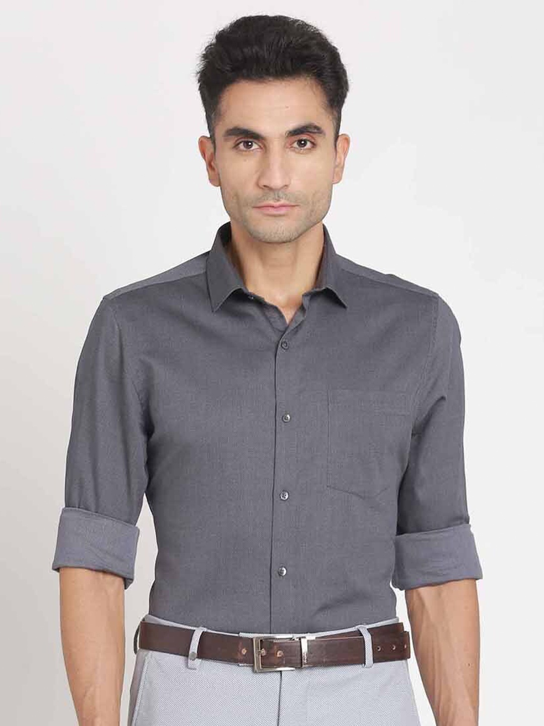 

Turtle Standard Pure Cotton Formal Shirt, Grey