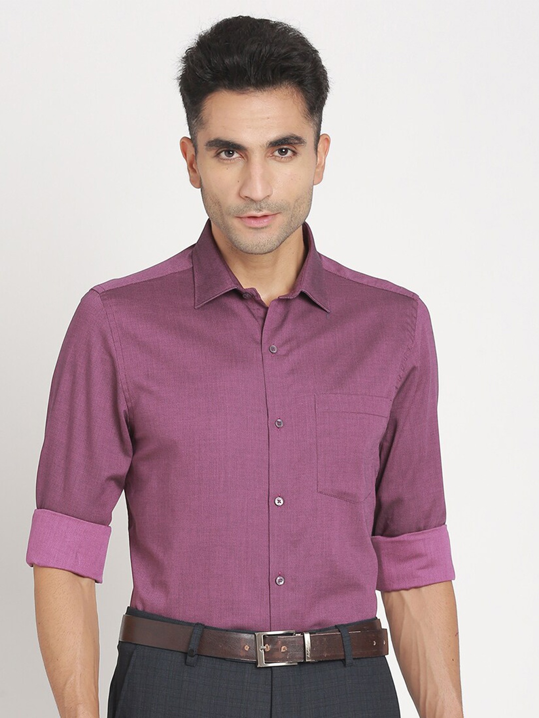 

Turtle Standard Pure Cotton Formal Shirt, Purple