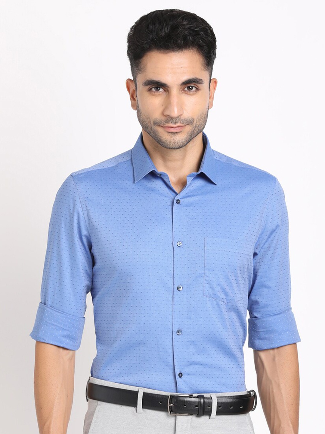 

Turtle Standard Pure Cotton Formal Shirt, Blue