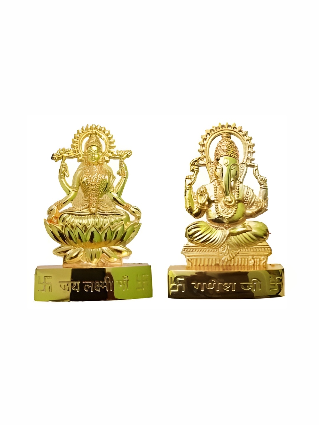 

Navyaksh Gold-Toned Laxmi Ganesh Religious Idol Showpiece