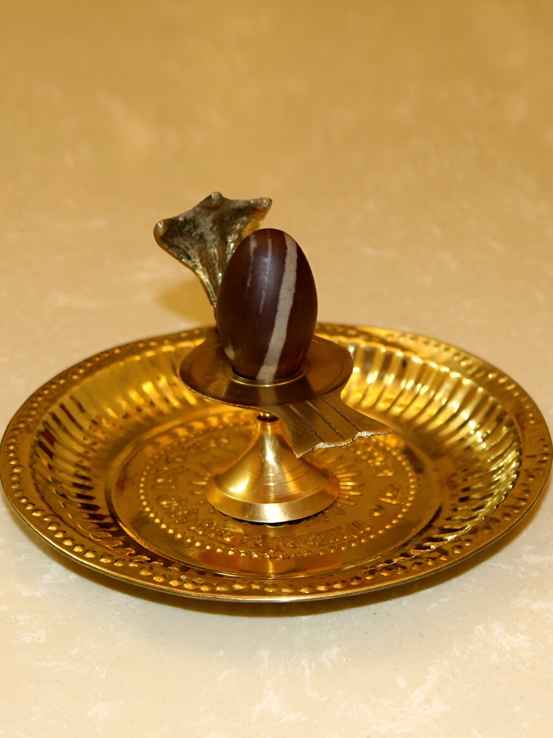 

Navyaksh Gold Toned & Black Brass Shivalinga Religious Idol Showpiece